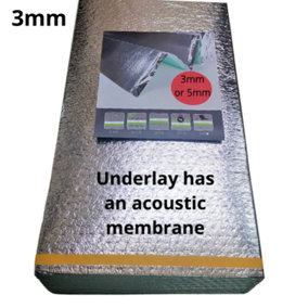Underlay XPS with Aluminium Membrane - 3mm  - 12m2 (129.16 ft2) - Laminate & Wooden flooring