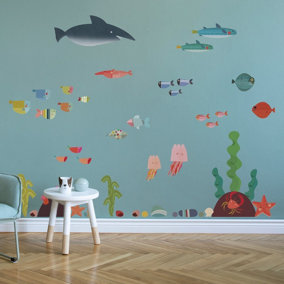 Underwater Wall Sticker Pack Children's Bedroom Nursery Playroom Décor Self-Adhesive Removable