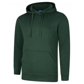 UNEEK Hoodie Hooded Sweatshirt Casual Unisex Fleece Top Plain Pullover Hoodie, Bottle Green, XS