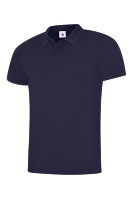 Uneek - Men's Super Cool Workwear Poloshirt - 100% Polyester Pique Breathable Fabric with Wickin - Navy - Size 5XL