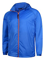 Uneek - Unisex Active Jacket - Superstrong Lightweight 100% Nylon Waterproof Coat - Oxford Blue/Orange - Size L