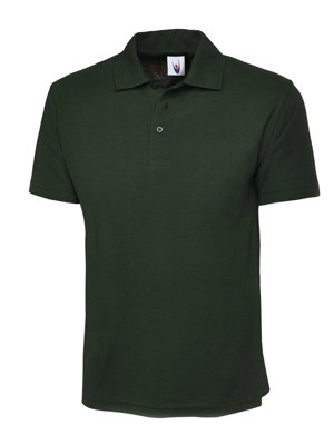 Uneek - Unisex Active Poloshirt - 50% Polyester 50% Cotton - Bottle Green - Size XS