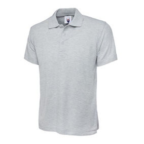 Uneek - Unisex Active Poloshirt - 50% Polyester 50% Cotton - Heather Grey - Size 2XL