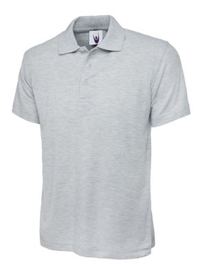 Uneek - Unisex Active Poloshirt - 50% Polyester 50% Cotton - Heather Grey - Size XS