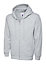 Uneek - Unisex Adults Classic Full Zip Hooded Sweatshirt/Jumper - 50% Polyester 50% Cotton - Heather Grey - Size 4XL