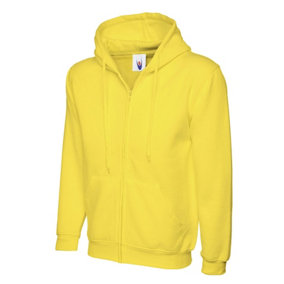 Uneek - Unisex Adults Classic Full Zip Hooded Sweatshirt/Jumper - 50% Polyester 50% Cotton - Yellow - Size 3XL