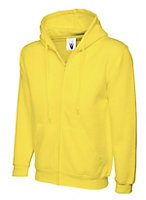 Uneek - Unisex Adults Classic Full Zip Hooded Sweatshirt/Jumper - 50% Polyester 50% Cotton - Yellow - Size S