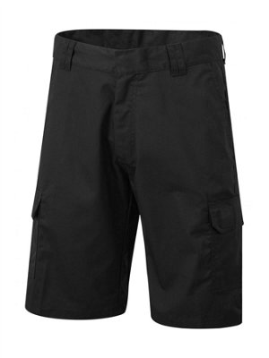 Uneek - Unisex Cargo Shorts   - 65% Polyester 35% Cotton - Black - Size 42