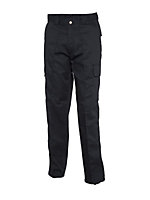 Uneek - Unisex Cargo Trouser Short - 65% Polyester 35% Cotton - Black - Size 46