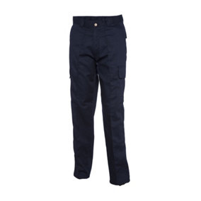 Uneek - Unisex Cargo Trouser Short - 65% Polyester 35% Cotton - Navy - Size 28