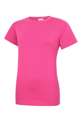 Uneek - Unisex Classic Crew Neck T-Shirt - Reactive Dyed - Hot Pink - Size XS