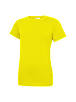 Uneek - Unisex Classic Crew Neck T-Shirt - Reactive Dyed - Yellow - Size XS