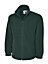 Uneek - Unisex Classic Full Zip Micro Fleece Jacket - Half Moon Yoke - Bottle Green - Size XS