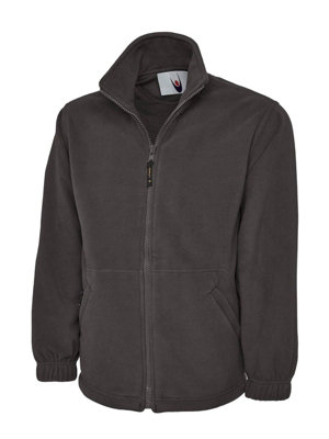 Uneek - Unisex Classic Full Zip Micro Fleece Jacket - Half Moon Yoke - Charcoal - Size S
