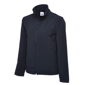 Uneek - Unisex Classic Full Zip Soft Shell Jacket - Hanger Loop - Navy - Size M