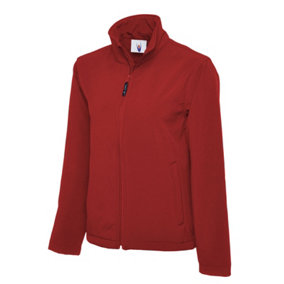 Uneek - Unisex Classic Full Zip Soft Shell Jacket - Hanger Loop - Red - Size L