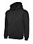 Uneek - Unisex Classic Hooded Sweatshirt/Jumper  - 50% Polyester 50% Cotton - Black - Size L