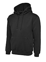 Uneek - Unisex Classic Hooded Sweatshirt/Jumper  - 50% Polyester 50% Cotton - Black - Size XL