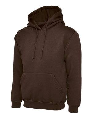 Uneek - Unisex Classic Hooded Sweatshirt/Jumper  - 50% Polyester 50% Cotton - Brown - Size 3XL