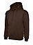 Uneek - Unisex Classic Hooded Sweatshirt/Jumper  - 50% Polyester 50% Cotton - Brown - Size XS