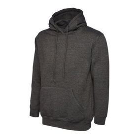 Uneek - Unisex Classic Hooded Sweatshirt/Jumper  - 50% Polyester 50% Cotton - Charcoal - Size S