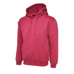Uneek - Unisex Classic Hooded Sweatshirt/Jumper  - 50% Polyester 50% Cotton - Hot Pink - Size 2XL