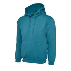 Uneek - Unisex Classic Hooded Sweatshirt/Jumper  - 50% Polyester 50% Cotton - Jade - Size M
