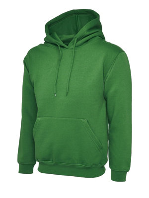 Uneek - Unisex Classic Hooded Sweatshirt/Jumper  - 50% Polyester 50% Cotton - Kelly Green - Size M