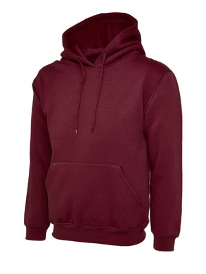 Uneek - Unisex Classic Hooded Sweatshirt/Jumper  - 50% Polyester 50% Cotton - Maroon - Size 5XL