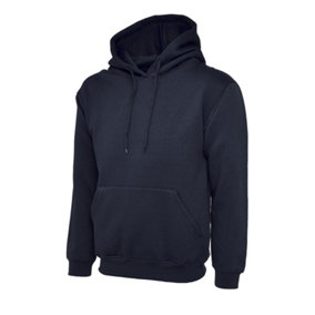 Uneek - Unisex Classic Hooded Sweatshirt/Jumper  - 50% Polyester 50% Cotton - Navy - Size 2XL