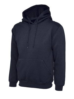 Uneek - Unisex Classic Hooded Sweatshirt/Jumper  - 50% Polyester 50% Cotton - Navy - Size 5XL
