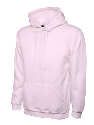 Uneek - Unisex Classic Hooded Sweatshirt/Jumper  - 50% Polyester 50% Cotton - Pink - Size XS