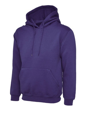 Uneek - Unisex Classic Hooded Sweatshirt/Jumper  - 50% Polyester 50% Cotton - Purple - Size 2XL