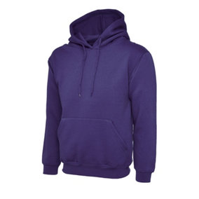 Uneek - Unisex Classic Hooded Sweatshirt/Jumper  - 50% Polyester 50% Cotton - Purple - Size 2XL