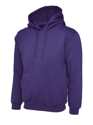 Uneek - Unisex Classic Hooded Sweatshirt/Jumper  - 50% Polyester 50% Cotton - Purple - Size 3XL