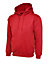 Uneek - Unisex Classic Hooded Sweatshirt/Jumper  - 50% Polyester 50% Cotton - Red - Size 6XL