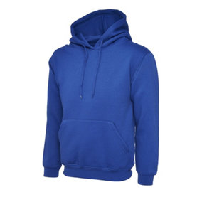 Uneek - Unisex Classic Hooded Sweatshirt/Jumper  - 50% Polyester 50% Cotton - Royal - Size 2XL