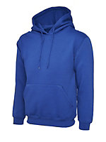 Uneek - Unisex Classic Hooded Sweatshirt/Jumper  - 50% Polyester 50% Cotton - Royal - Size L
