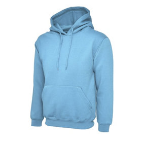 Uneek - Unisex Classic Hooded Sweatshirt/Jumper  - 50% Polyester 50% Cotton - Sky - Size 2XL