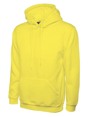 Uneek - Unisex Classic Hooded Sweatshirt/Jumper  - 50% Polyester 50% Cotton - Yellow - Size 4XL
