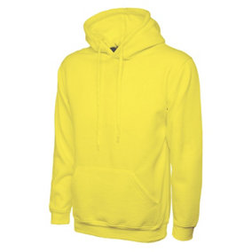 Uneek - Unisex Classic Hooded Sweatshirt/Jumper  - 50% Polyester 50% Cotton - Yellow - Size M