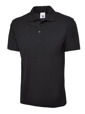 Uneek - Unisex Classic Poloshirt - 50% Polyester 50% Cotton - Black - Size XS