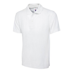 Uneek - Unisex Classic Poloshirt - 50% Polyester 50% Cotton - White - Size 2XL