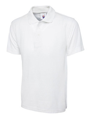 Uneek - Unisex Classic Poloshirt - 50% Polyester 50% Cotton - White - Size S