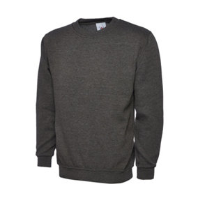 Uneek - Unisex Classic Sweatshirt/Jumper - 50% Polyester 50% Cotton - Charcoal - Size 2XL
