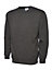 Uneek - Unisex Classic Sweatshirt/Jumper - 50% Polyester 50% Cotton - Charcoal - Size XS