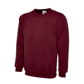 Uneek - Unisex Classic Sweatshirt/Jumper - 50% Polyester 50% Cotton - Maroon - Size 2XL