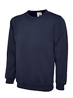 Uneek - Unisex Classic Sweatshirt/Jumper - 50% Polyester 50% Cotton - Navy - Size L