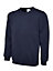 Uneek - Unisex Classic Sweatshirt/Jumper - 50% Polyester 50% Cotton - Navy - Size XS