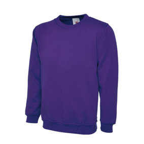 Uneek - Unisex Classic Sweatshirt/Jumper - 50% Polyester 50% Cotton - Purple - Size 2XL